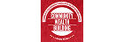 Community Wealth Building logo with white text on a red background and arched design.