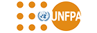 UNFPA logo with orange dots and text.